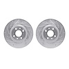 7002-07002 Drilled/Slotted Brake Rotors [Silver], 2012-2019 Mopar, Position: Front - image 1