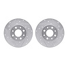 7002-07005 Drilled/Slotted Brake Rotors [Silver], 2013-2019 Mopar, Position: Rear - image 1