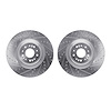 7002-10000 Drilled/Slotted Brake Rotors [Silver], Fits Select Kia/Hyundai/Genesis, Position: Front