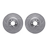 7002-11017 Drilled/Slotted Brake Rotors [Silver], Fits Select Land Rover, Position: Front
