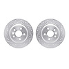 7002-11018 Drilled/Slotted Brake Rotors [Silver], 2009-2015 Multiple Makes/Models, Position: Rear - image 1