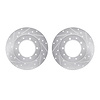 7002-11020 Drilled/Slotted Brake Rotors [Silver], 1974-2016 Land Rover, Position: Rear - image 1