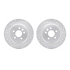 7002-11027 Drilled/Slotted Brake Rotors [Silver], 2013-2015 Land Rover, Position: Rear - image 1