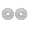 7002-13008 Drilled/Slotted Brake Rotors [Silver], 2003-2020 Multiple Makes/Models, Position: Front - image 1
