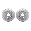 7002-13044 Drilled/Slotted Brake Rotors [Silver], 1992-1997 Subaru, Position: Rear - image 1