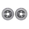 7002-13047 Drilled/Slotted Brake Rotors [Silver], 1988-1991 Subaru, Position: Rear - image 1