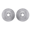 7002-20006 Drilled/Slotted Brake Rotors [Silver], Fits Select Jaguar, Position: Front