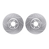 7002-20007 Drilled/Slotted Brake Rotors [Silver], 2003-2005 Jaguar, Position: Front - image 1