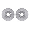 7002-20014 Drilled/Slotted Brake Rotors [Silver], 1997-2003 Jaguar, Position: Front - image 1