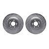 7002-21001 Drilled/Slotted Brake Rotors [Silver], Fits Select Kia/Hyundai/Genesis, Position: Front