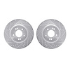 7002-21002 Drilled/Slotted Brake Rotors [Silver], Fits Select Kia/Hyundai/Genesis, Position: Front