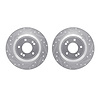 7002-21026 Drilled/Slotted Brake Rotors [Silver], Fits Select Kia/Hyundai/Genesis, Position: Rear - image 1