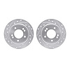 7002-21028 Drilled/Slotted Brake Rotors [Silver], Fits Select Kia/Hyundai/Genesis, Position: Rear