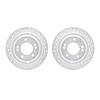 7002-21032 Drilled/Slotted Brake Rotors [Silver], 2004-2006 Kia/Hyundai/Genesis, Position: Rear - image 1