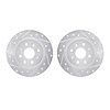 7002-21039 Drilled/Slotted Brake Rotors [Silver], 1998-2003 Kia/Hyundai/Genesis, Position: Rear - image 1
