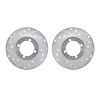 7002-22001 Drilled/Slotted Brake Rotors [Silver], 1967-1974 Opel, Position: Front