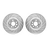 7002-27023 Drilled/Slotted Brake Rotors [Silver], 2007-2016 Volvo, Position: Front - image 1