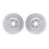 7002-27025 Drilled/Slotted Brake Rotors [Silver], Fits Select Multiple Makes/Models, Position: Front - image 1
