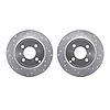 7002-27035 Drilled/Slotted Brake Rotors [Silver], 1993-1995 Volvo, Position: Rear - image 1
