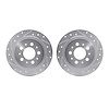 7002-27049 Drilled/Slotted Brake Rotors [Silver], 1997-1998 Volvo, Position: Rear - image 1
