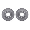 7002-28004 Drilled/Slotted Brake Rotors [Silver], 1989-1991 Peugeot, Position: Rear - image 1