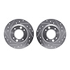 7002-28005 Drilled/Slotted Brake Rotors [Silver], 1971-1989 Peugeot, Position: Rear