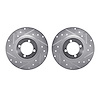7002-31003 Drilled/Slotted Brake Rotors [Silver], 1967-1976 BMW, Position: Front