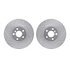 7002-31007 Drilled/Slotted Brake Rotors [Silver], Fits Select Multiple Makes/Models, Position: Front - image 1