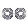 7002-31027 Drilled/Slotted Brake Rotors [Silver], 2004-2010 BMW, Position: Front - image 1