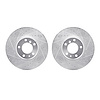 7002-31043 Drilled/Slotted Brake Rotors [Silver], 1995-2001 BMW, Position: Front - image 1