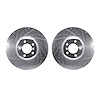 7002-31046 Drilled/Slotted Brake Rotors [Silver], 2007-2008 BMW, Position: Front - image 1