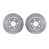 7002-32007 Drilled/Slotted Brake Rotors [Silver], Fits Select Mini, Position: Front - image 1