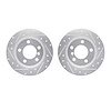 7002-32010 Drilled/Slotted Brake Rotors [Silver], Fits Select Mini, Position: Front - image 1