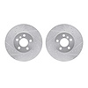 7002-32011 Drilled/Slotted Brake Rotors [Silver], Fits Select Mini, Position: Front - image 1