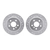 7002-32014 Drilled/Slotted Brake Rotors [Silver], Fits Select Multiple Makes/Models, Position: Rear - image 1