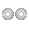 7002-37005 Drilled/Slotted Brake Rotors [Silver], 1983-1990 GM, Position: Front - image 1