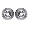 7002-39003 Drilled/Slotted Brake Rotors [Silver], Fits Select Mopar, Position: Front - image 1