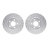 7002-39006 Drilled/Slotted Brake Rotors [Silver], 1995-2000 Mopar, Position: Front - image 1