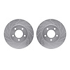 7002-39014 Drilled/Slotted Brake Rotors [Silver], 2004-2008 Mopar, Position: Front - image 1