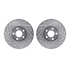 7002-39015 Drilled/Slotted Brake Rotors [Silver], 2001-2010 Mopar, Position: Front - image 1