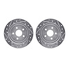 7002-39023 Drilled/Slotted Brake Rotors [Silver], 1988-1995 Multiple Makes/Models, Position: Rear - image 1
