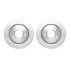 7002-40004 Drilled/Slotted Brake Rotors [Silver], 1999-2004 Mopar, Position: Front - image 1
