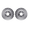 7002-40014 Drilled/Slotted Brake Rotors [Silver], Fits Select Multiple Makes/Models, Position: Front - image 1