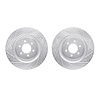 7002-40076 Drilled/Slotted Brake Rotors [Silver], 2003-2017 Mopar, Position: Front - image 1