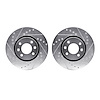 7002-41000 Drilled/Slotted Brake Rotors [Silver], 1988-1989 Mopar, Position: Front - image 1