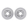 7002-42010 Drilled/Slotted Brake Rotors [Silver], 1986-1992 Mopar, Position: Front - image 1