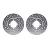 7002-43000 Drilled/Slotted Brake Rotors [Silver], 1974-1987 Multiple Makes/Models, Position: Front
