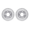 7002-45003 Drilled/Slotted Brake Rotors [Silver], 1983-1996 GM, Position: Front - image 1