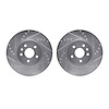7002-45004 Drilled/Slotted Brake Rotors [Silver], Fits Select GM, Position: Front - image 1