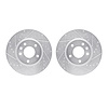 7002-45005 Drilled/Slotted Brake Rotors [Silver], Fits Select GM, Position: Front